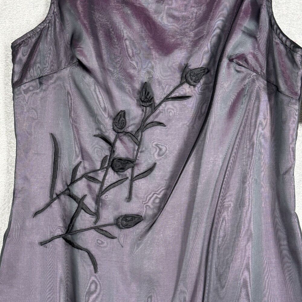 Rampage Dress Women 6 Purple  Embroidered Mesh Satin Mini 90s Y2K Vintage Witchy - Picture 5 of 9